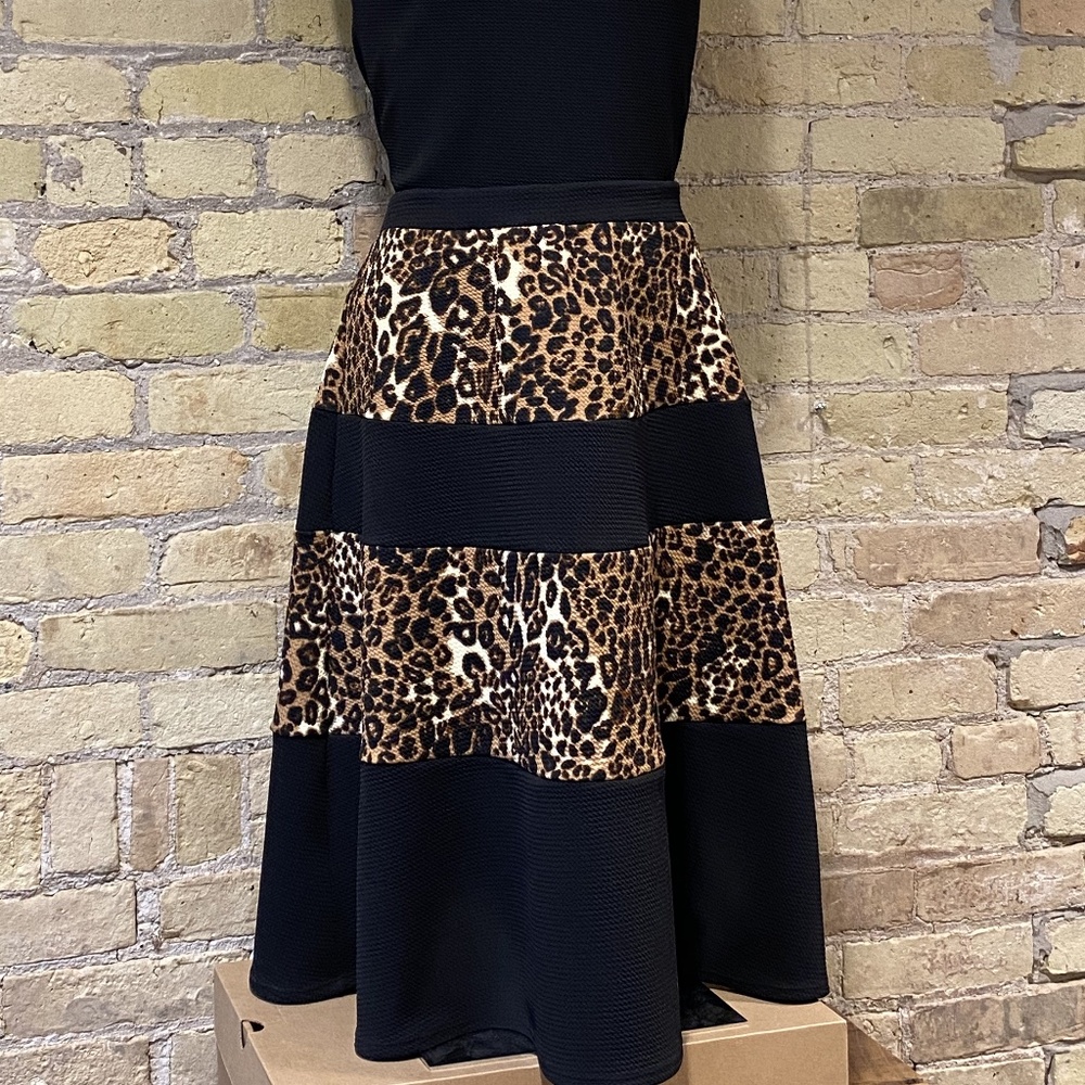 Leopard Print Circle Skirt